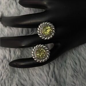 Lemon Quartz Sterling Silver Cable Design Earrings